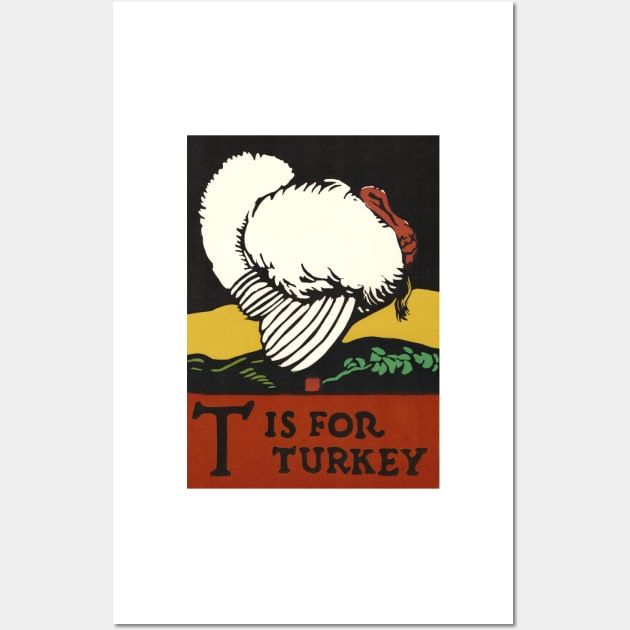 T is for Turkey ABC Designed and Cut on Wood by CB Falls Wall Art by EphemeraKiosk